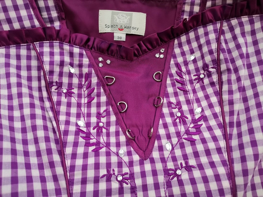 Rozmiar 38 Kolor Fioletowy Krata Odkryte Ramiona Sukienka Sheath Bezrękawnik Do Kolan Materiał Bawełna Rozmiar 38 Kolor Fioletowy Krata Odkryte Ramiona Sukienka Sheath Bezrękawnik Do Kolan Materiał Bawełna