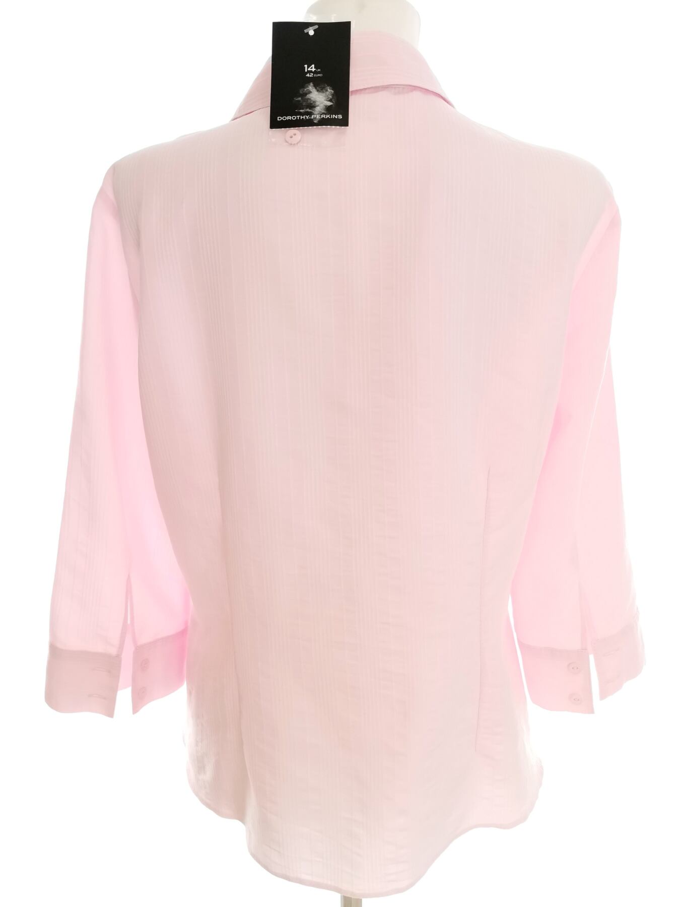 IMG_20220622_115343.jpg Dorothy perkins Rozmiar 14 (42) Kolor Różowy Pasy Kołnierz Koszula Zapinana Bluzka Rękaw 3/4 Materiał Wiskoza
