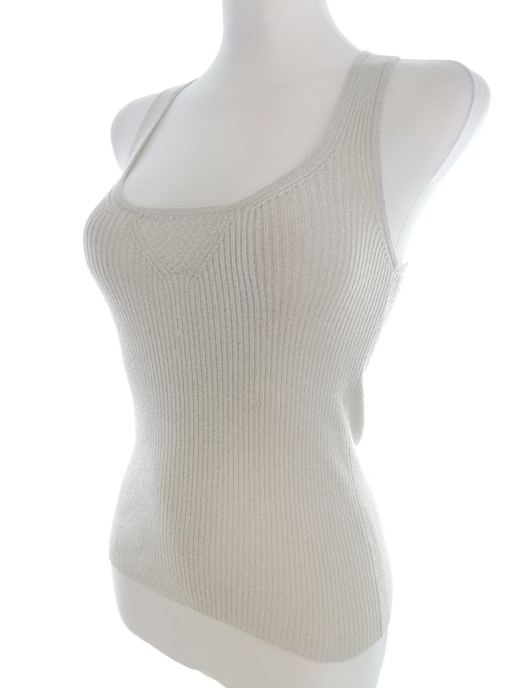 IMG_20220622_142806.jpg AX Armani Exchange Rozmiar XS Kolor Szary Dekolt U Bluzka Bezrękawnik Materiał Rayon