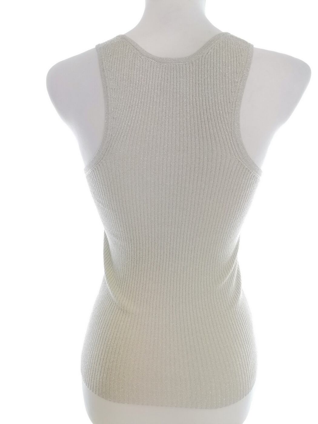 IMG_20220622_142811.jpg AX Armani Exchange Rozmiar XS Kolor Szary Dekolt U Bluzka Bezrękawnik Materiał Rayon