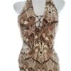 Karen MILLEN Rozmiar 8 (36) Kolor Brązowy Halter Bluzka Bezrękawnik Materiał Jedwab
