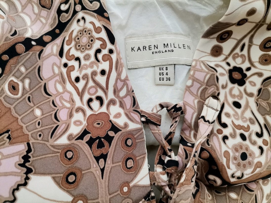 IMG_20220623_142531.jpg Karen MILLEN Rozmiar 8 (36) Kolor Brązowy Halter Bluzka Bezrękawnik Materiał Jedwab