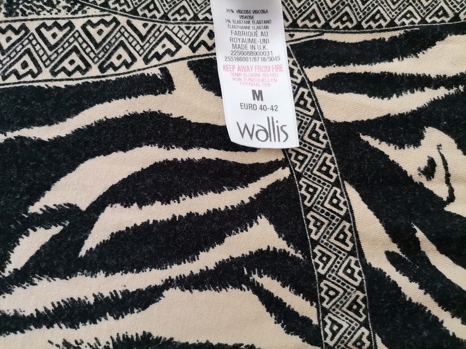Wallis Rozmiar M Kolor Czarny Panterka Okrągły dekolt Tunika Bluzka Krótki rękaw Materiał Wiskoza Wallis Rozmiar M Kolor Czarny Panterka Okrągły dekolt Tunika Bluzka Krótki rękaw Materiał Wiskoza