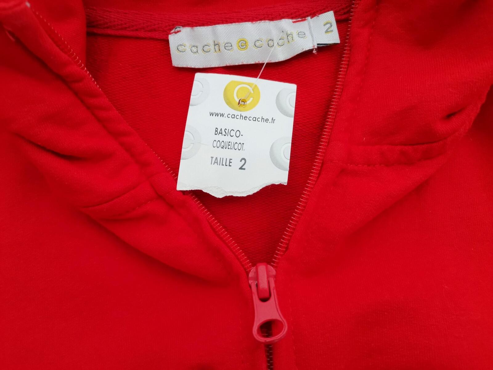 Cache Cache Rozmiar 2 (38) Kolor Czerwony Bluza na suwak Długi rękaw Materiał Bawełna 100% Cache Cache Rozmiar 2 (38) Kolor Czerwony Bluza na suwak Długi rękaw Materiał Bawełna 100%