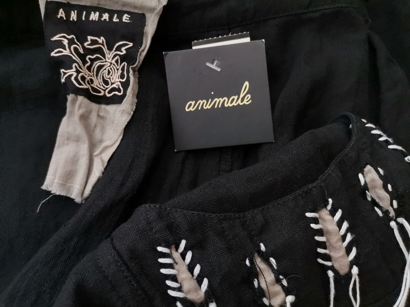 IMG_20220627_133404.jpg ANIMALE Rozmiar 38 Kolor Czarny Spodnie Casual Materiał Len
