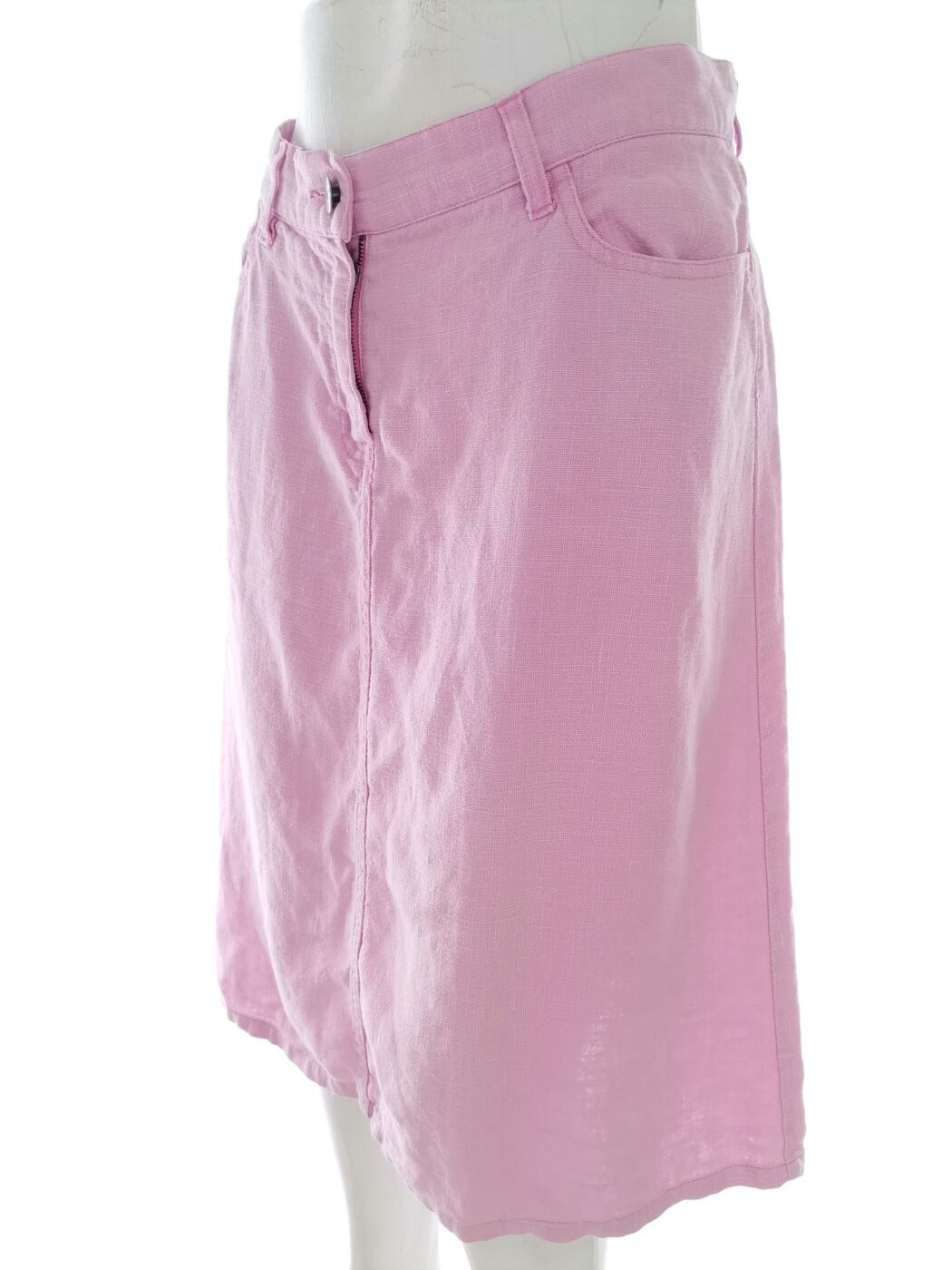 IMG_20220628_111923.jpg Dorothy perkins Rozmiar 14 (42) Kolor Różowy Spódnica Prosta i Ołówkowa Midi Materiał Ramie