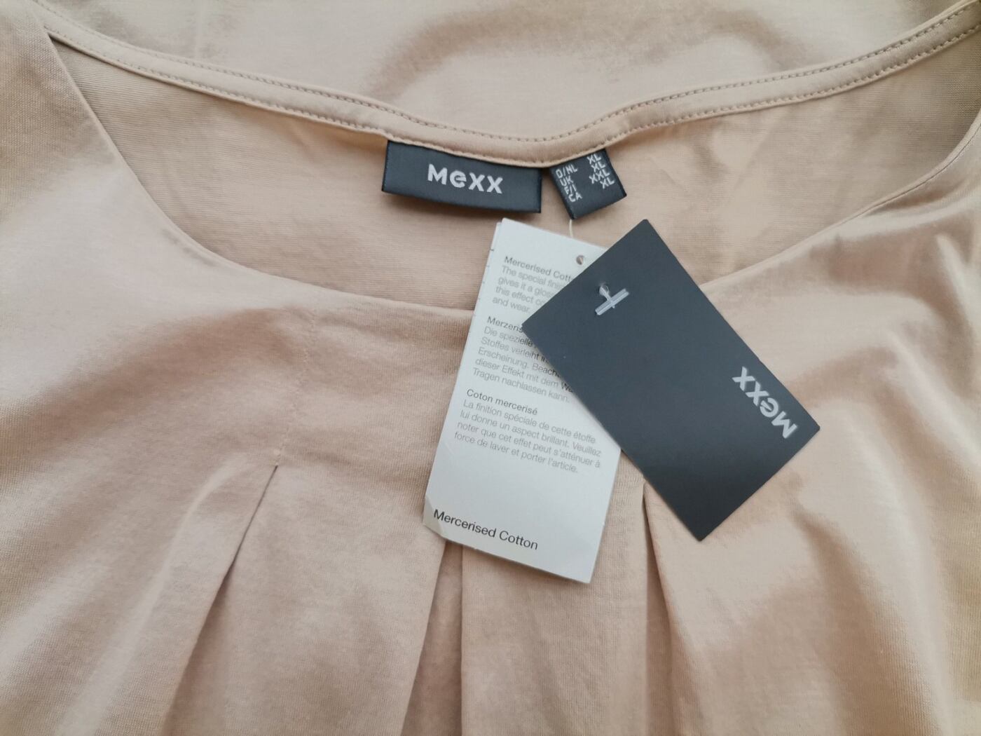Mexx Rozmiar XL Kolor Beżowy Okrągły dekolt Tunika Bluzka Bezrękawnik Materiał Bawełna 100% Mexx Rozmiar XL Kolor Beżowy Okrągły dekolt Tunika Bluzka Bezrękawnik Materiał Bawełna 100%