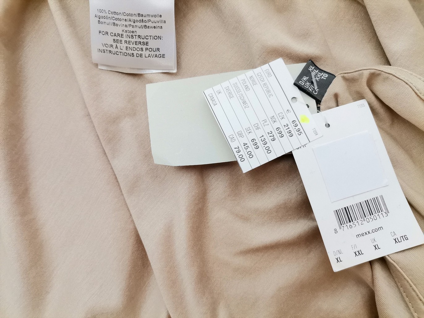 Mexx Rozmiar XL Kolor Beżowy Okrągły dekolt Tunika Bluzka Bezrękawnik Materiał Bawełna 100% Mexx Rozmiar XL Kolor Beżowy Okrągły dekolt Tunika Bluzka Bezrękawnik Materiał Bawełna 100%