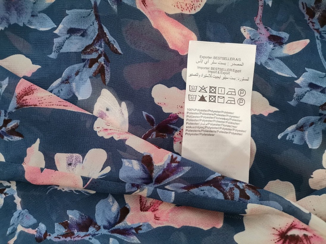 Vero moda Rozmiar XL Kolor Niebieski Kołnierz Bluzka Bezrękawnik