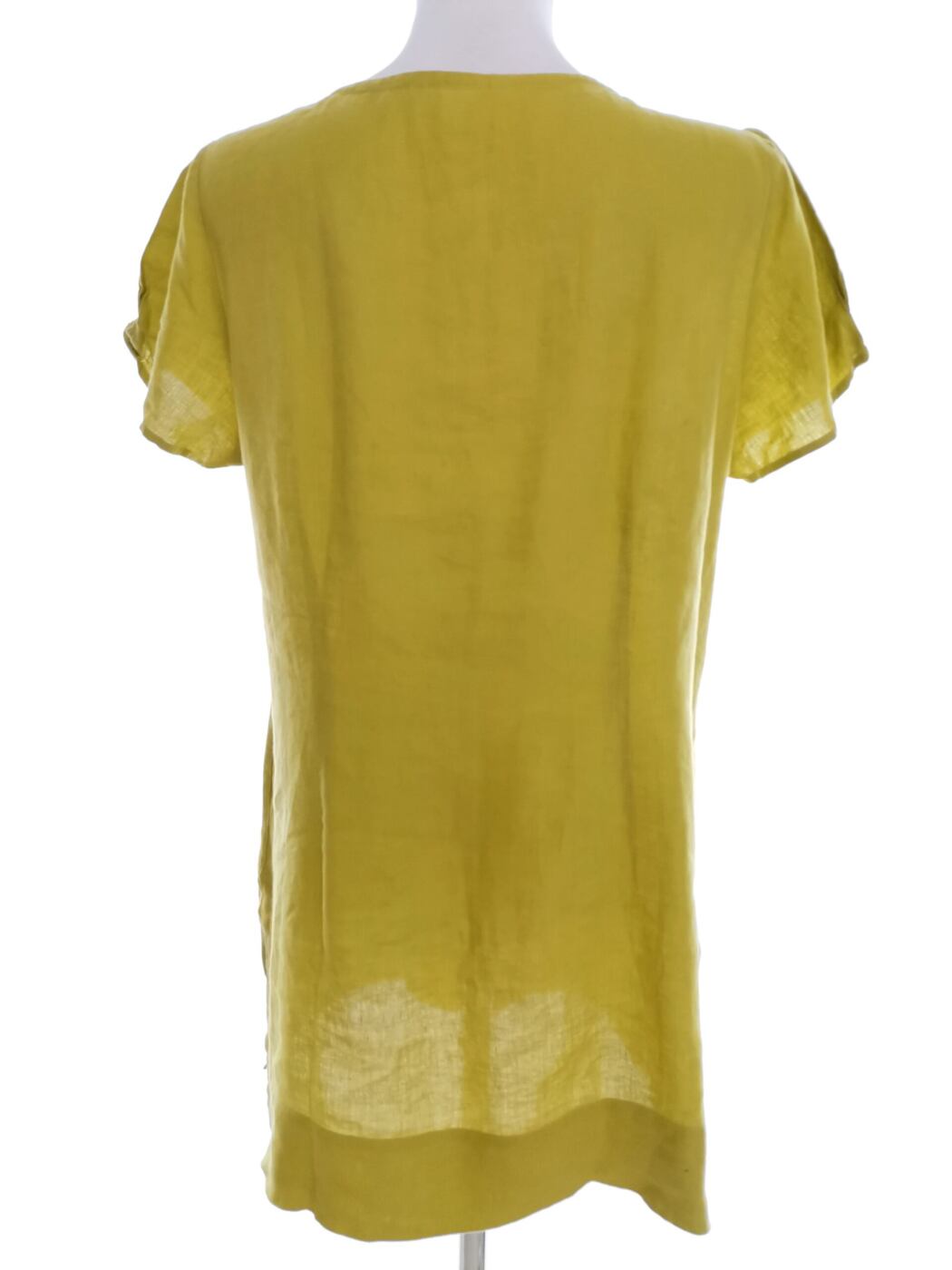 Marks&spencer Rozmiar 14 (42) Kolor Seledynowy Okrągły dekolt Tunika Bluzka Krótki rękaw Materiał Len 100% Marks&spencer Rozmiar 14 (42) Kolor Seledynowy Okrągły dekolt Tunika Bluzka Krótki rękaw Materiał Len 100%