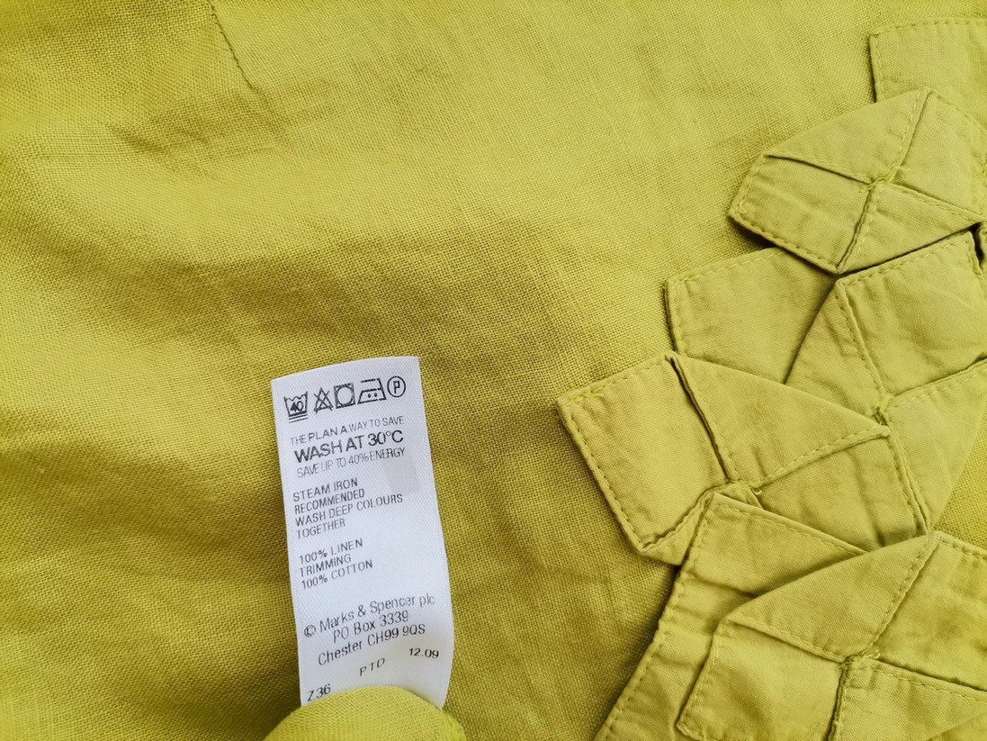 Marks&spencer Rozmiar 14 (42) Kolor Seledynowy Okrągły dekolt Tunika Bluzka Krótki rękaw Materiał Len 100% Marks&spencer Rozmiar 14 (42) Kolor Seledynowy Okrągły dekolt Tunika Bluzka Krótki rękaw Materiał Len 100%