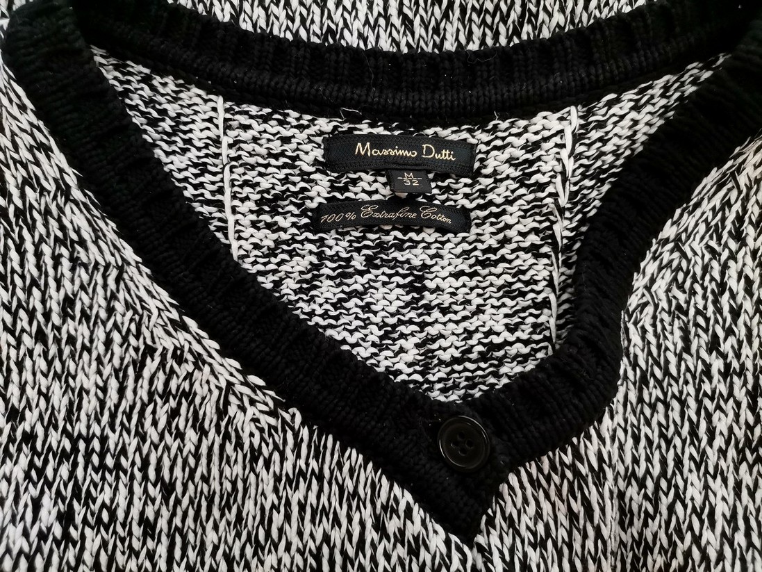 IMG_20220628_140839.jpg Massimo dutti Rozmiar M Kolor Czarny Okrągły dekolt Kardigan Zapinany Rękaw 3/4 Materiał Bawełna 100% Cienka dzianina