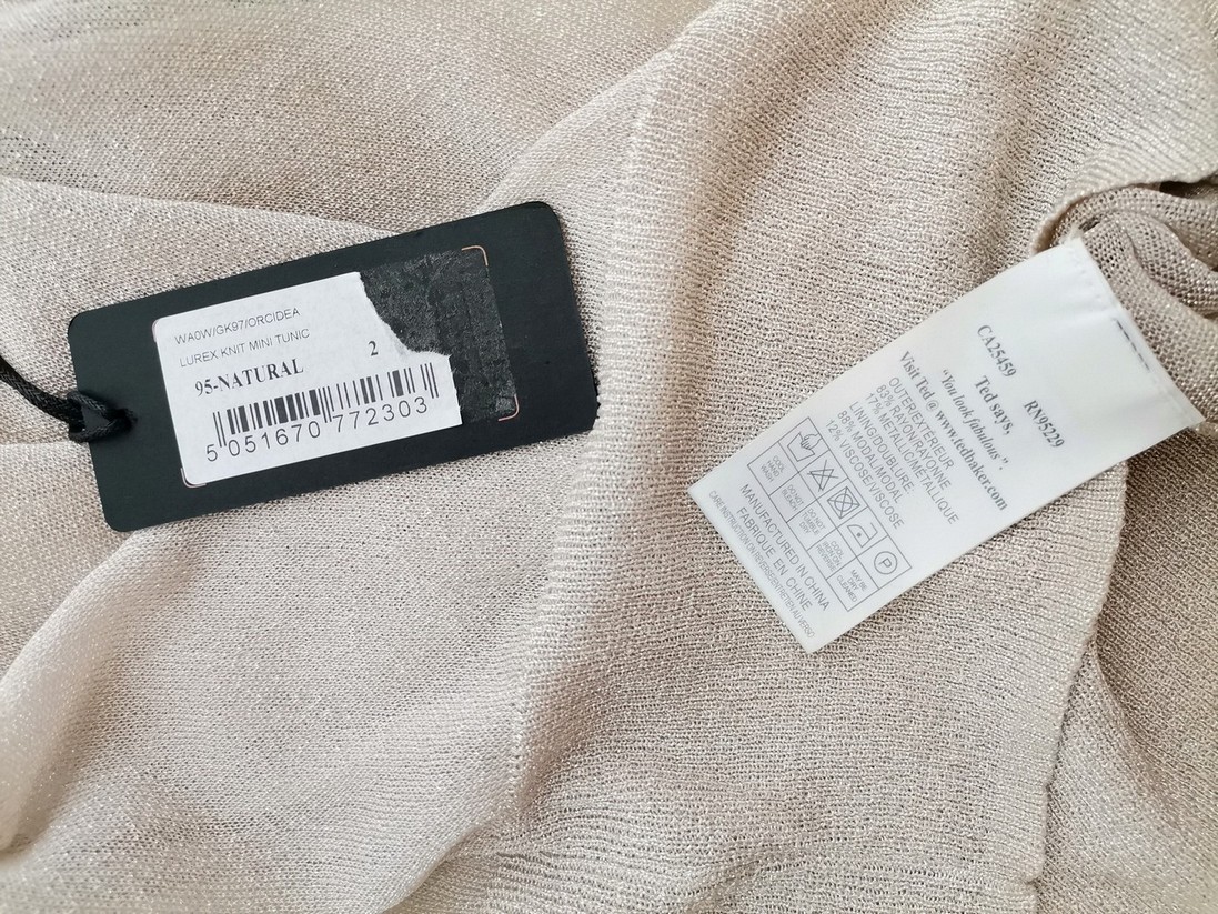 Ted Baker Rozmiar 2 (38) Kolor Kremowy Golf Tunika Bluzka Dzianina Bezrękawnik Materiał Rayon Ted Baker Rozmiar 2 (38) Kolor Kremowy Golf Tunika Bluzka Dzianina Bezrękawnik Materiał Rayon
