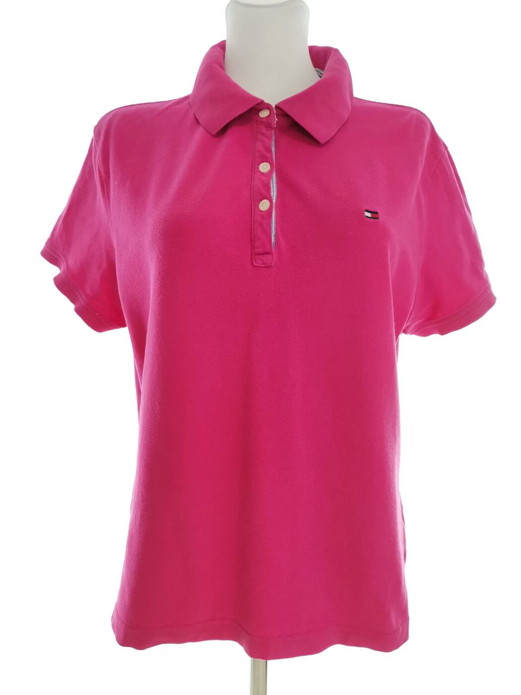 Tommy hilfiger Rozmiar XL Kolor Różowy Kołnierz Koszulka Polo Krótki rękaw Materiał Bawełna