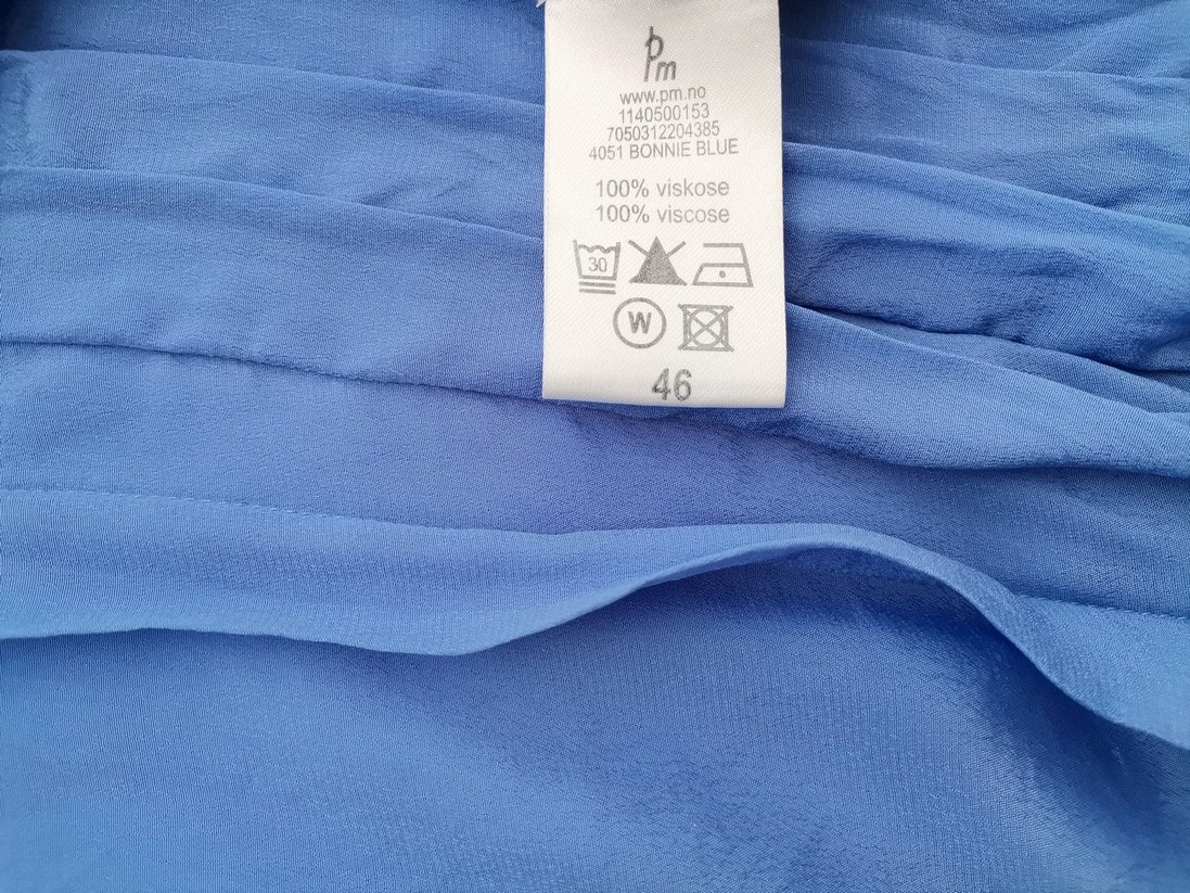 Andrea Rozmiar 46 Kolor Niebieski Split Crew Neck Bluzka Rękaw 3/4 Materiał Wiskoza 100%