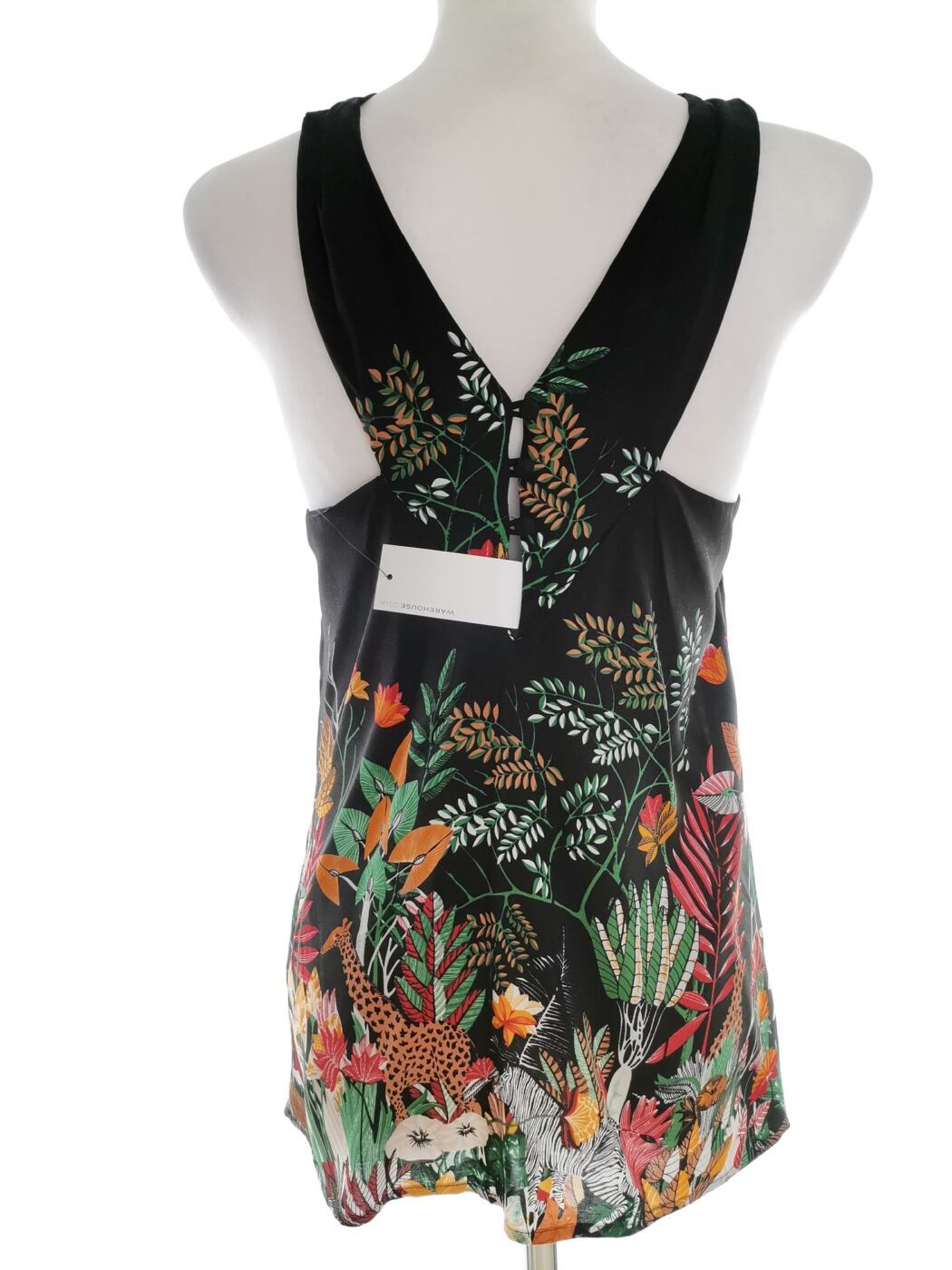 Warehouse Rozmiar 10 (38) Kolor Czarny Halter Bluzka Bezrękawnik Materiał Wiskoza 100%