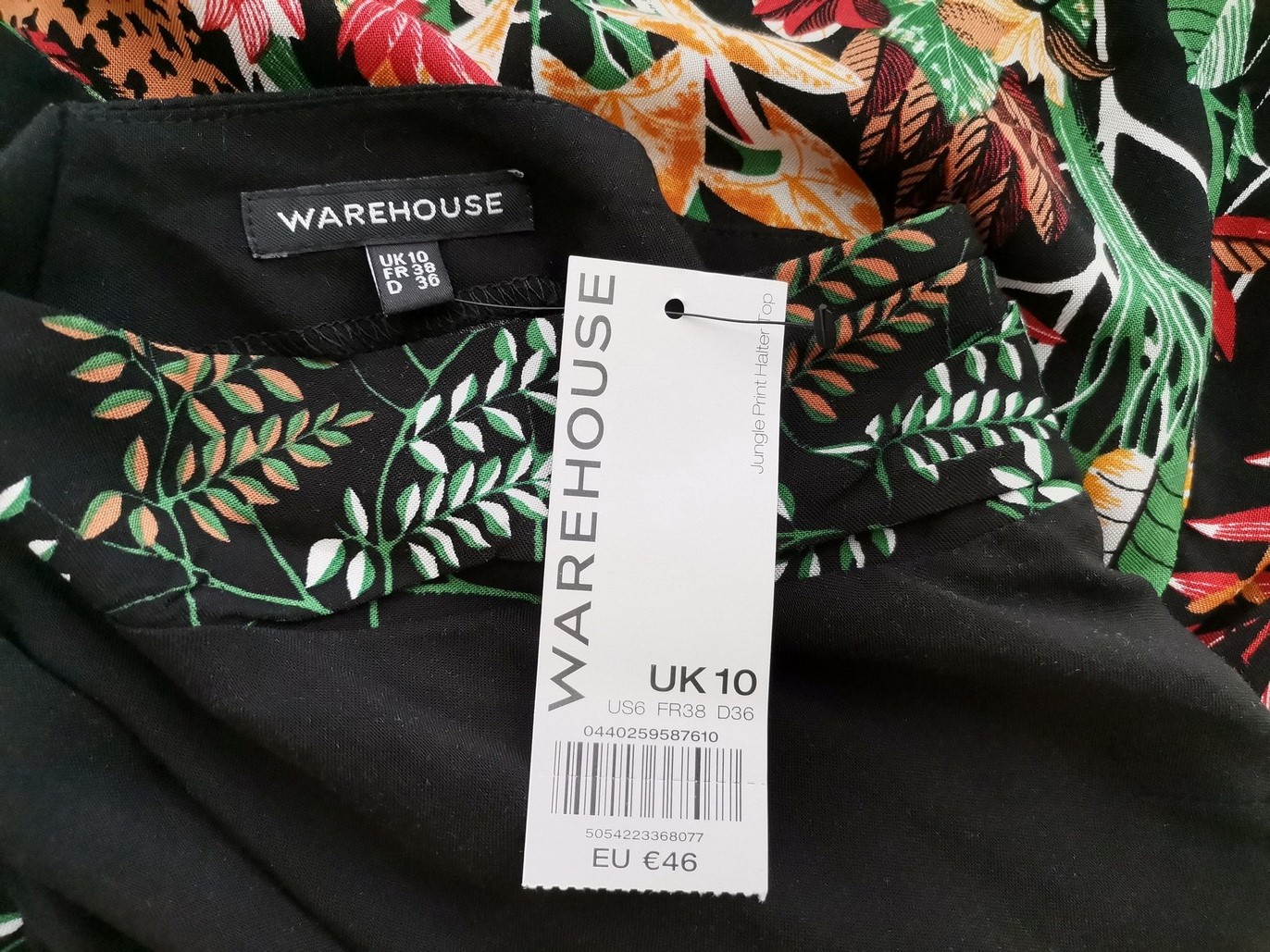 Warehouse Rozmiar 10 (38) Kolor Czarny Halter Bluzka Bezrękawnik Materiał Wiskoza 100%