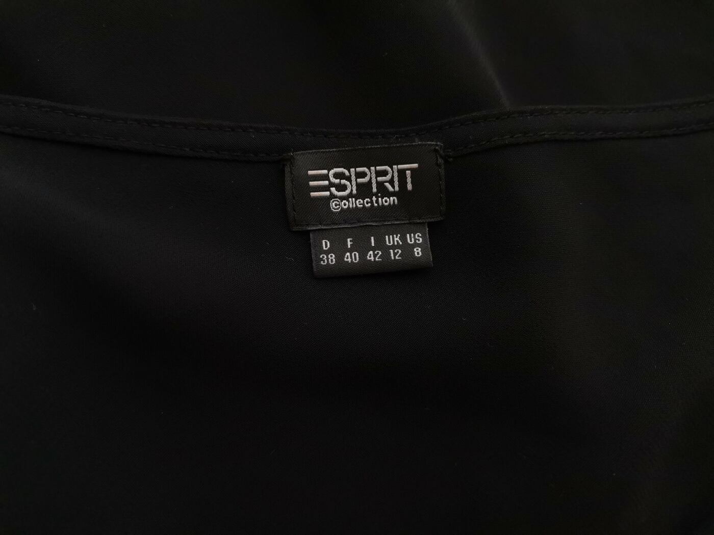Esprit Rozmiar 38 Kolor Czarny Drapowany dekolt Tunika Bluzka Krótki rękaw Esprit Rozmiar 38 Kolor Czarny Drapowany dekolt Tunika Bluzka Krótki rękaw