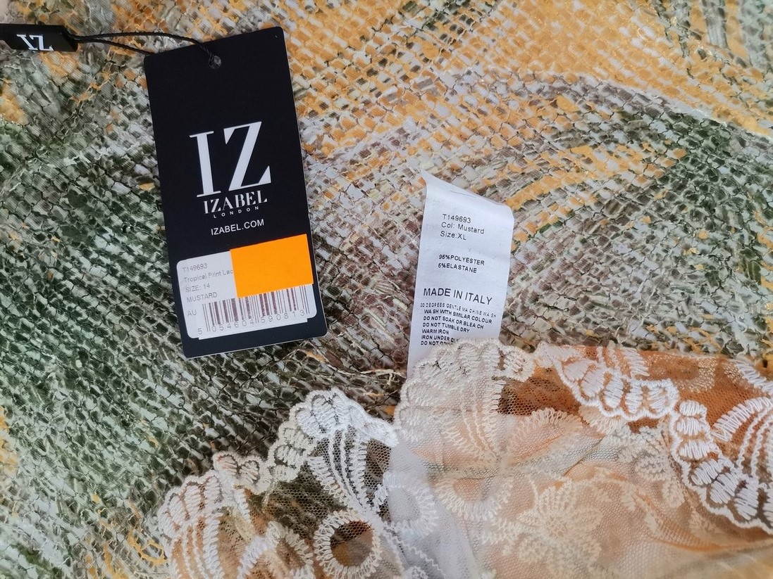 Izabel London Rozmiar 12 (42) Kolor Zielony Roślinny Liście Okrągły dekolt Tunika Bluzka Rękaw 3/4 Izabel London Rozmiar 12 (42) Kolor Zielony Roślinny Liście Okrągły dekolt Tunika Bluzka Rękaw 3/4