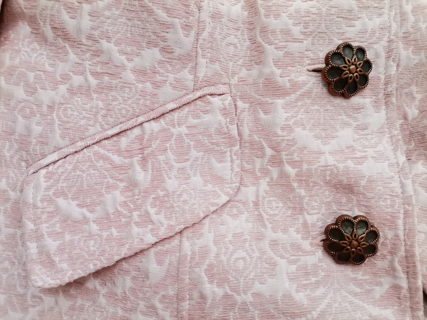 Vintage Rozmiar 42/44 Kolor Różowy Płaszcz Długi rękaw