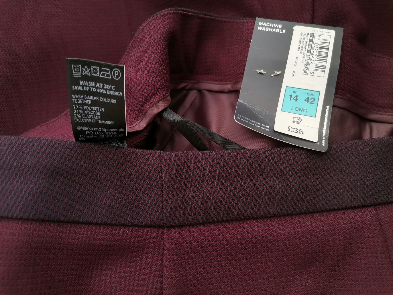 IMG_20220701_112918.jpg Marks&spencer Rozmiar 14 (42) Kolor Purpurowy Spodnie Eleganckie