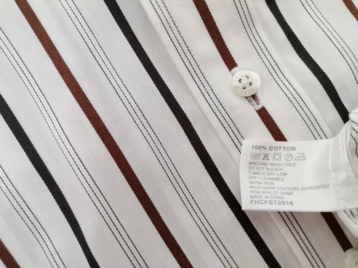IMG_20220704_095539.jpg Daniel Hechter Rozmiar 17 (43) Kolor Biały Pasy Kołnierz Męska Koszula Elegancka Długi rękaw Materiał Bawełna 100%