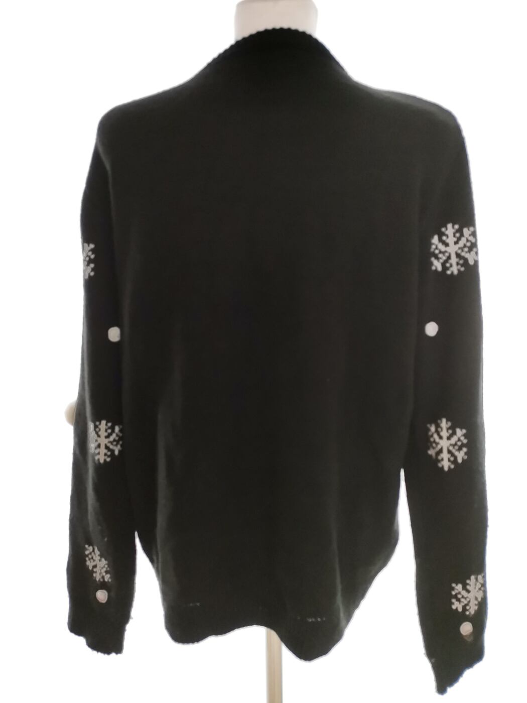 Merry Christmas Rozmiar 46/48 Kolor Czarny Crew Neck Sweter Świąteczny Gwiazdka Długi rękaw Cienka dzianina