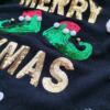 Merry Christmas Rozmiar 46/48 Kolor Czarny Crew Neck Sweter Świąteczny Gwiazdka Długi rękaw Cienka dzianina