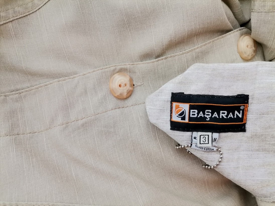 BASARAN Rozmiar 3 (54) Kolor Beżowy Płaszcz Długi rękaw Materiał Bawełna 100%