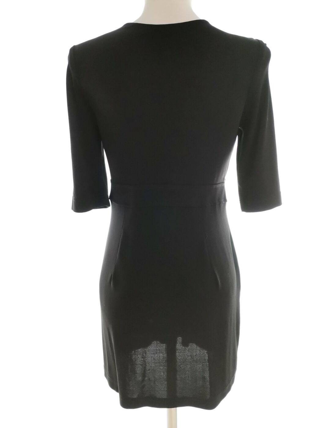 BCBG MAXAZRIA Rozmiar S Kolor Czarny W serek Sukienka Mini Rękaw 3/4 Krótka BCBG MAXAZRIA Rozmiar S Kolor Czarny W serek Sukienka Mini Rękaw 3/4 Krótka