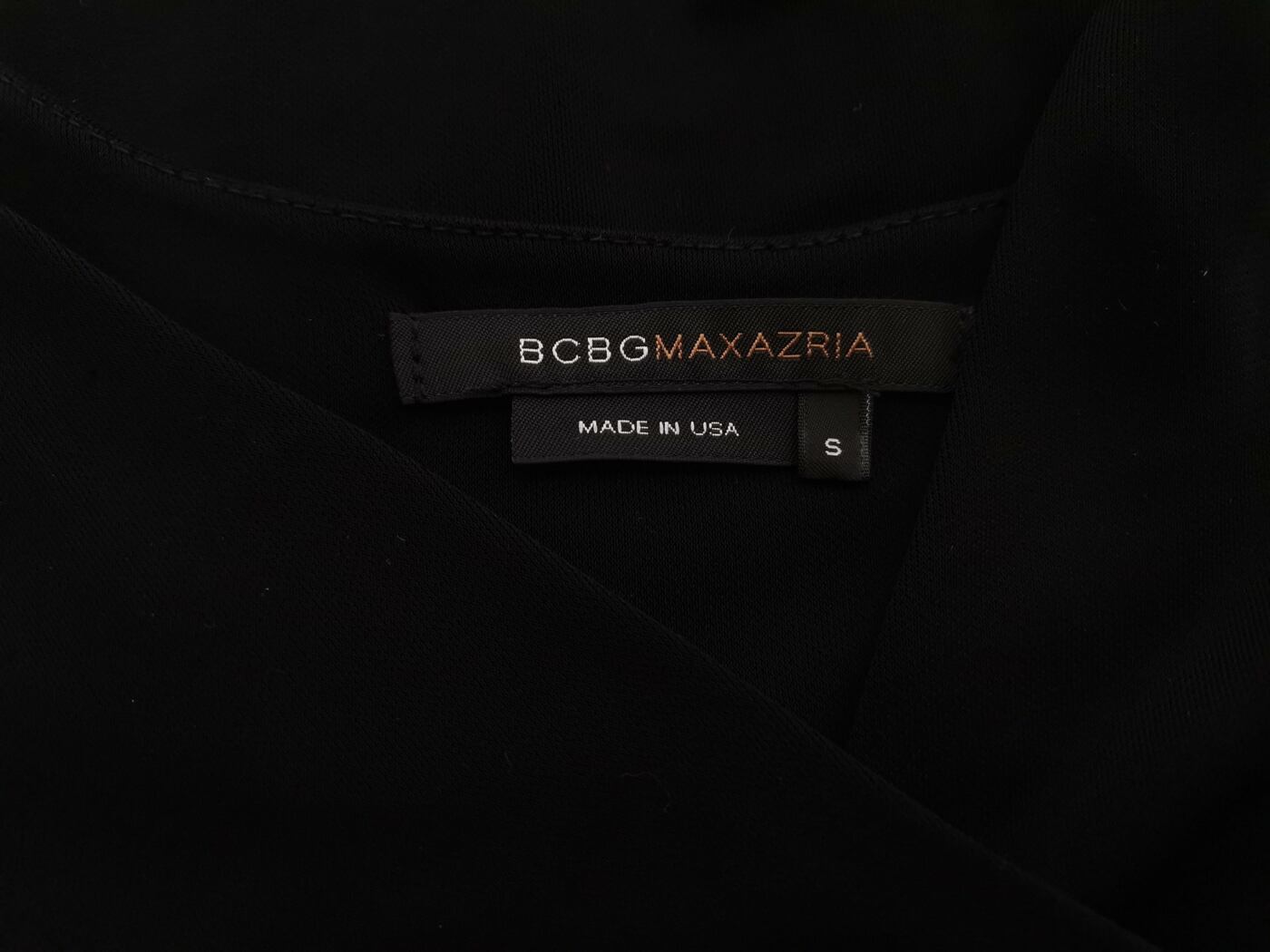 BCBG MAXAZRIA Rozmiar S Kolor Czarny W serek Sukienka Mini Rękaw 3/4 Krótka BCBG MAXAZRIA Rozmiar S Kolor Czarny W serek Sukienka Mini Rękaw 3/4 Krótka