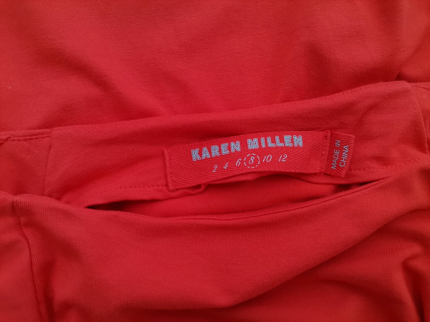 IMG_20220706_111625.jpg Karen MILLEN Rozmiar 8 (36) Kolor Czerwony W łódkę Bluzka Rękaw 3/4 Materiał Wiskoza
