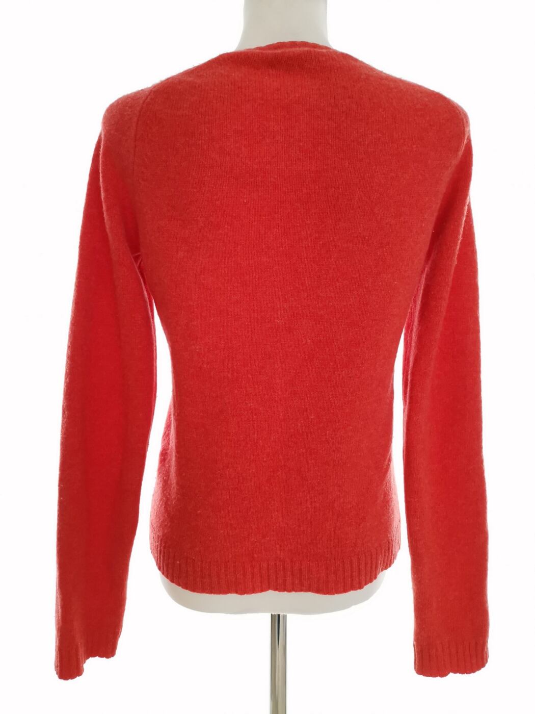 IMG_20220706_124921.jpg J.Crew Rozmiar M Kolor Pomarańczowy W serek Sweter Długi rękaw Materiał Wełna Jagnięca 100% Cienka dzianina