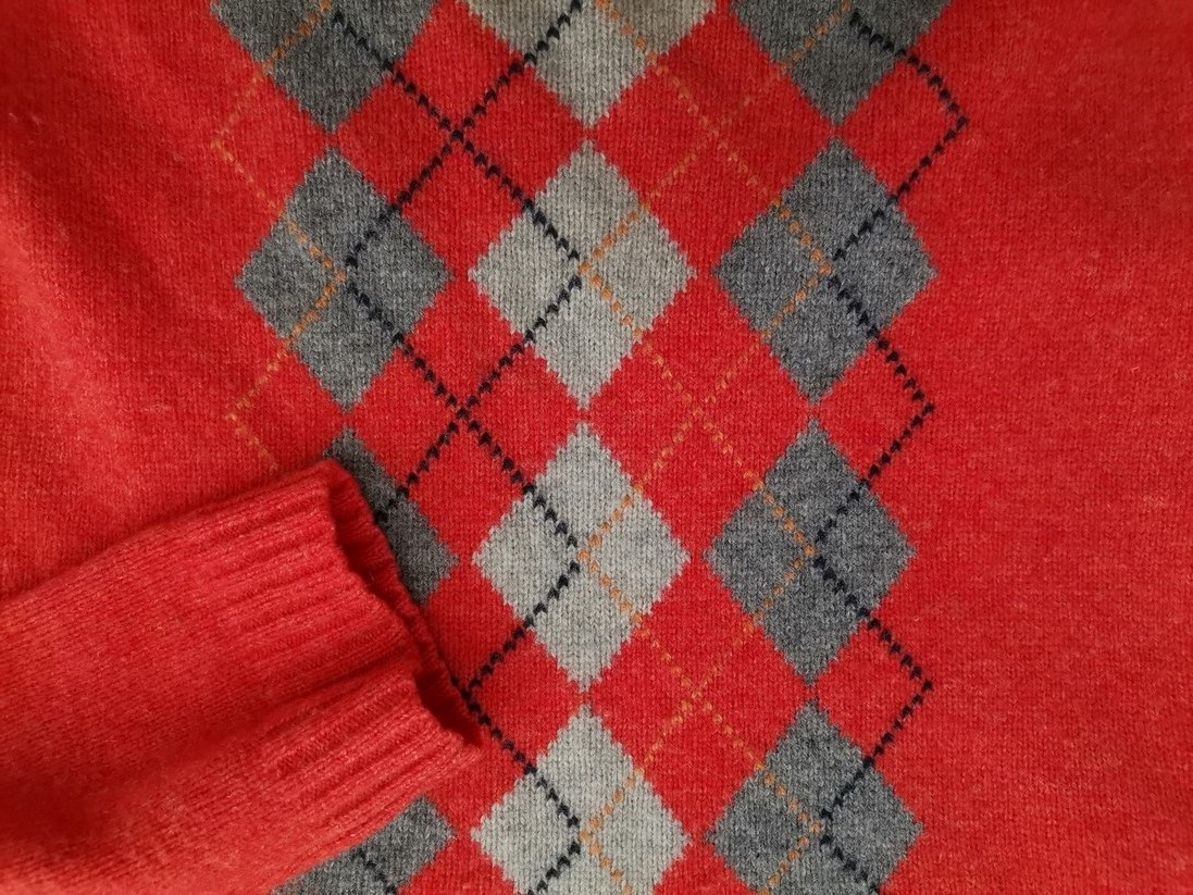 IMG_20220706_125001.jpg J.Crew Rozmiar M Kolor Pomarańczowy W serek Sweter Długi rękaw Materiał Wełna Jagnięca 100% Cienka dzianina