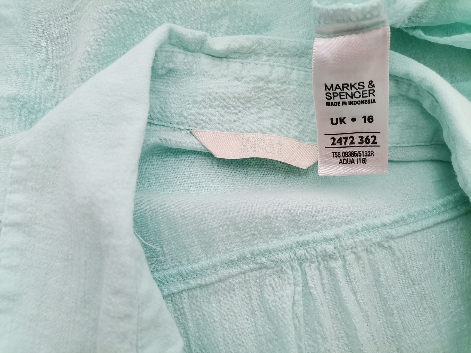 IMG_20220706_125957.jpg Marks&spencer Rozmiar 16 (44) Kolor Miętowy Kołnierz Koszula Zapinana Bluzka Krótki rękaw Materiał Bawełna 100%