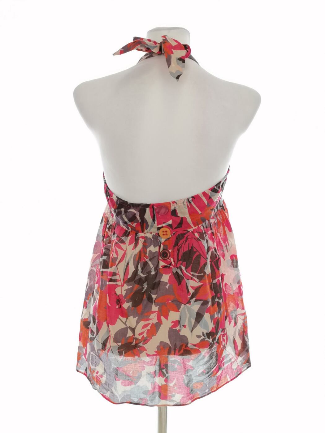 River island Rozmiar 10 (36) Kolor Różowy Halter Tunika Bluzka Bezrękawnik Materiał Bawełna 100%