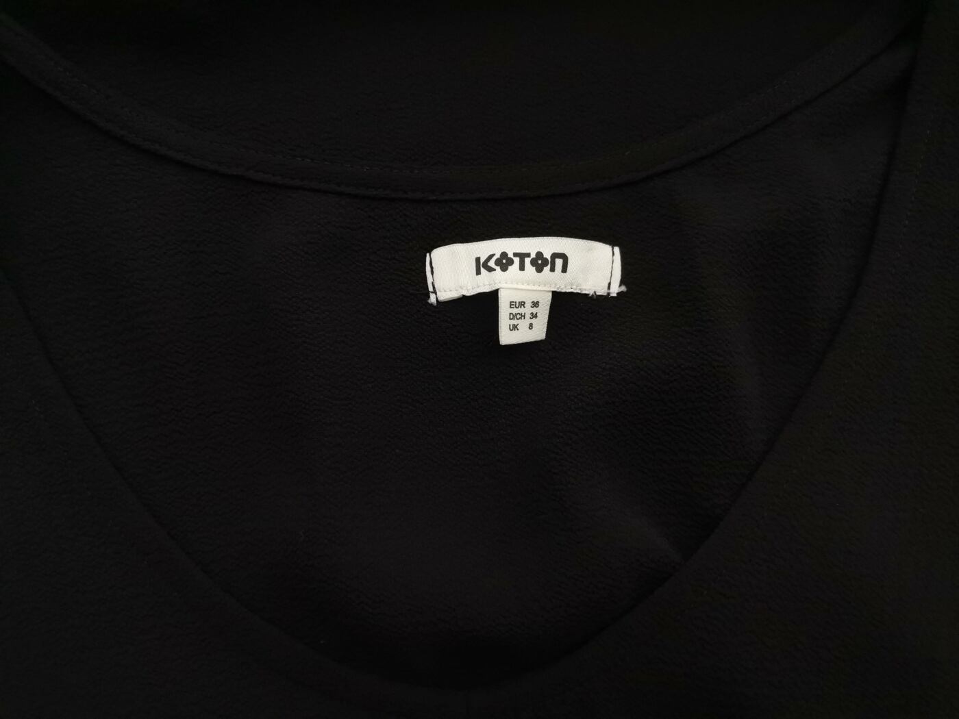 Koton Rozmiar 36 Kolor Czarny Okrągły dekolt Tunika Bluzka Bezrękawnik Koton Rozmiar 36 Kolor Czarny Okrągły dekolt Tunika Bluzka Bezrękawnik