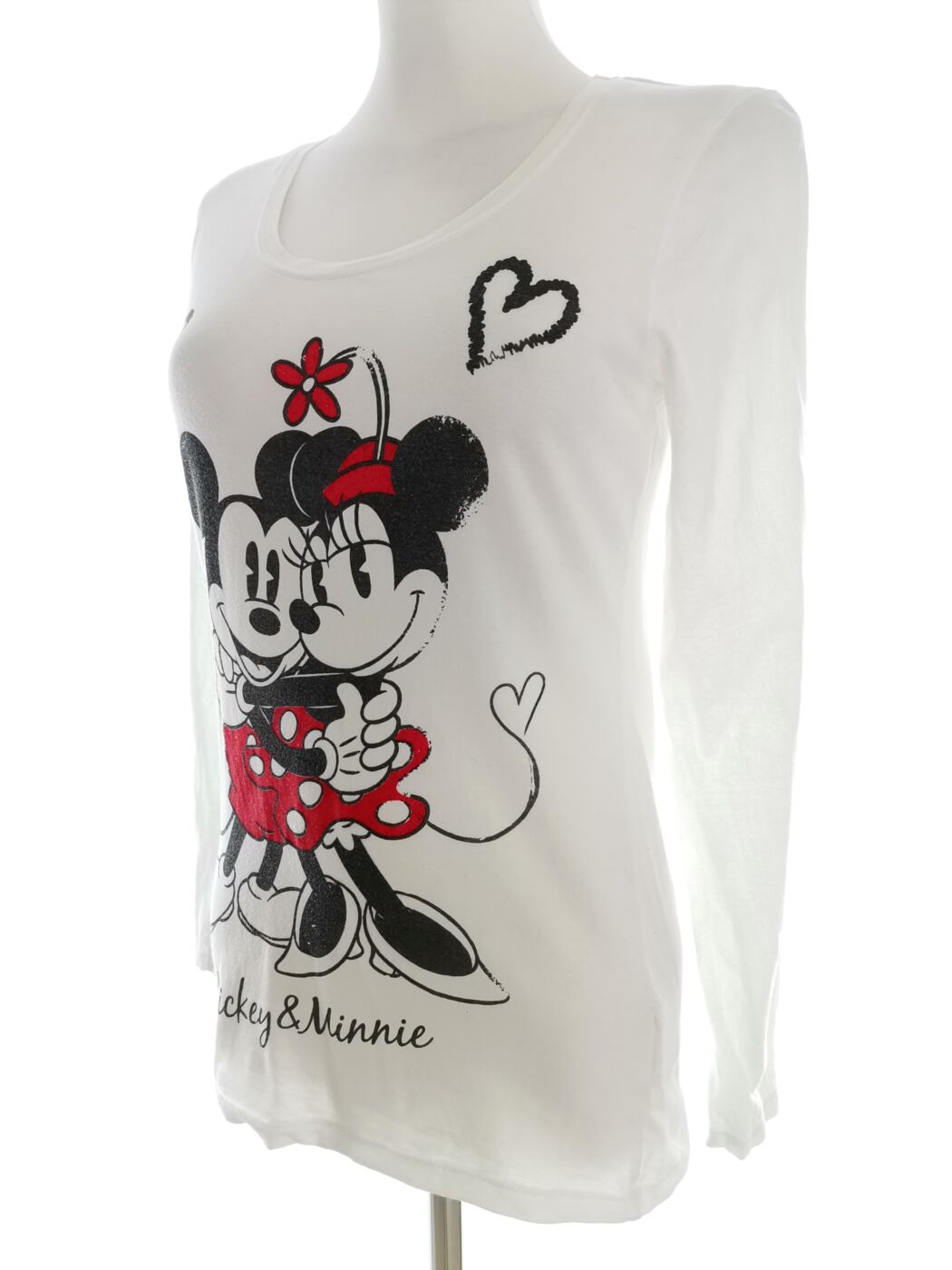 IMG_20220707_123158.jpg Disney Rozmiar XS Kolor Biały Okrągły dekolt Bluzka Długi rękaw Materiał Bawełna 100%