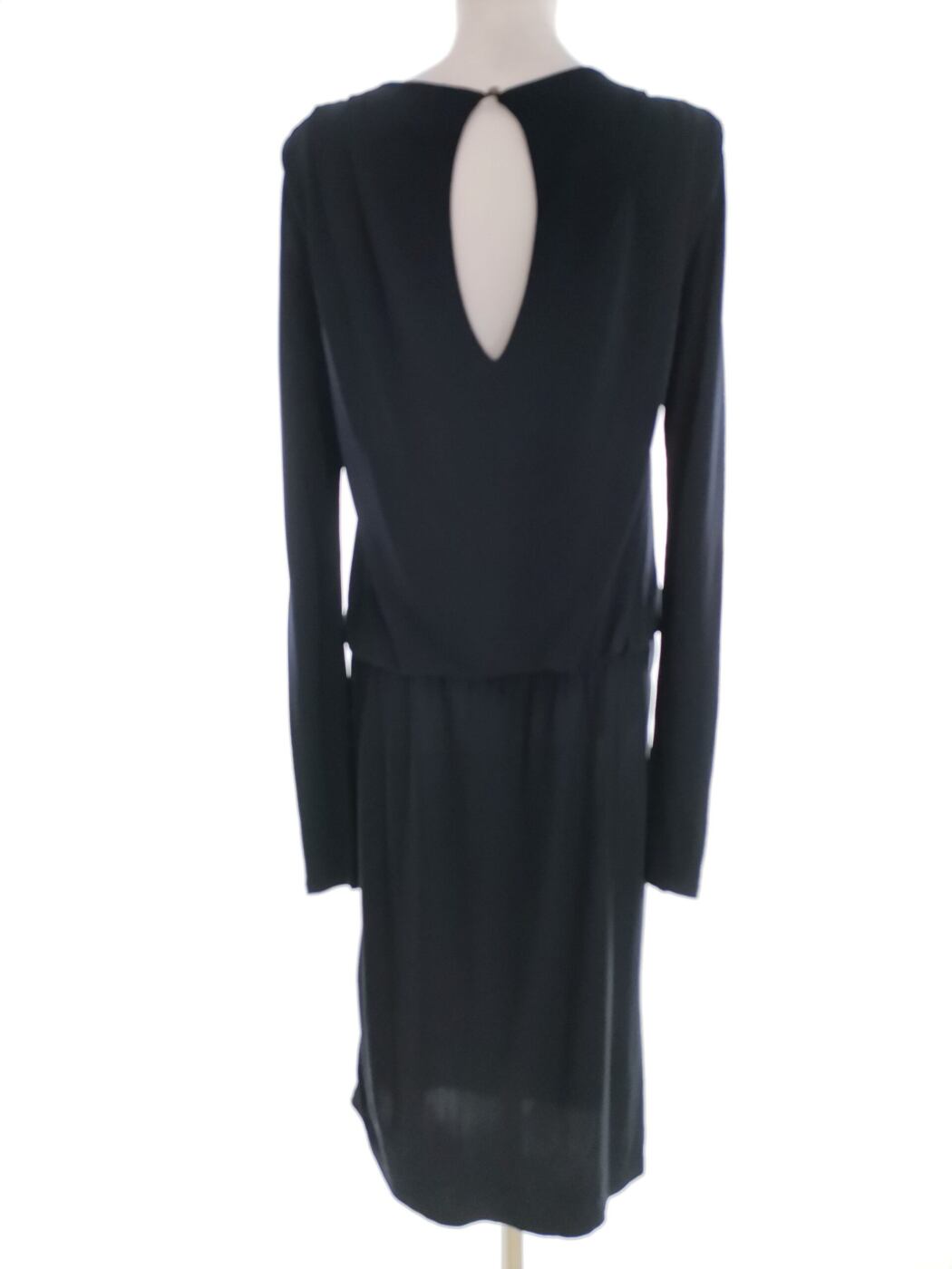 Karen by Simonsen Rozmiar M Kolor Granatowy Okrągły dekolt Sukienka Blouson Długi rękaw Midi Materiał Rayon 100% Karen by Simonsen Rozmiar M Kolor Granatowy Okrągły dekolt Sukienka Blouson Długi rękaw Midi Materiał Rayon 100%