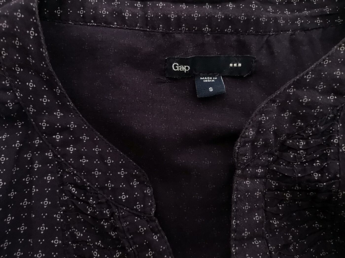Gap Rozmiar S Kolor Granatowy Split Crew Neck Bluzka Zapinana Rękaw 3/4 Materiał Bawełna 100%