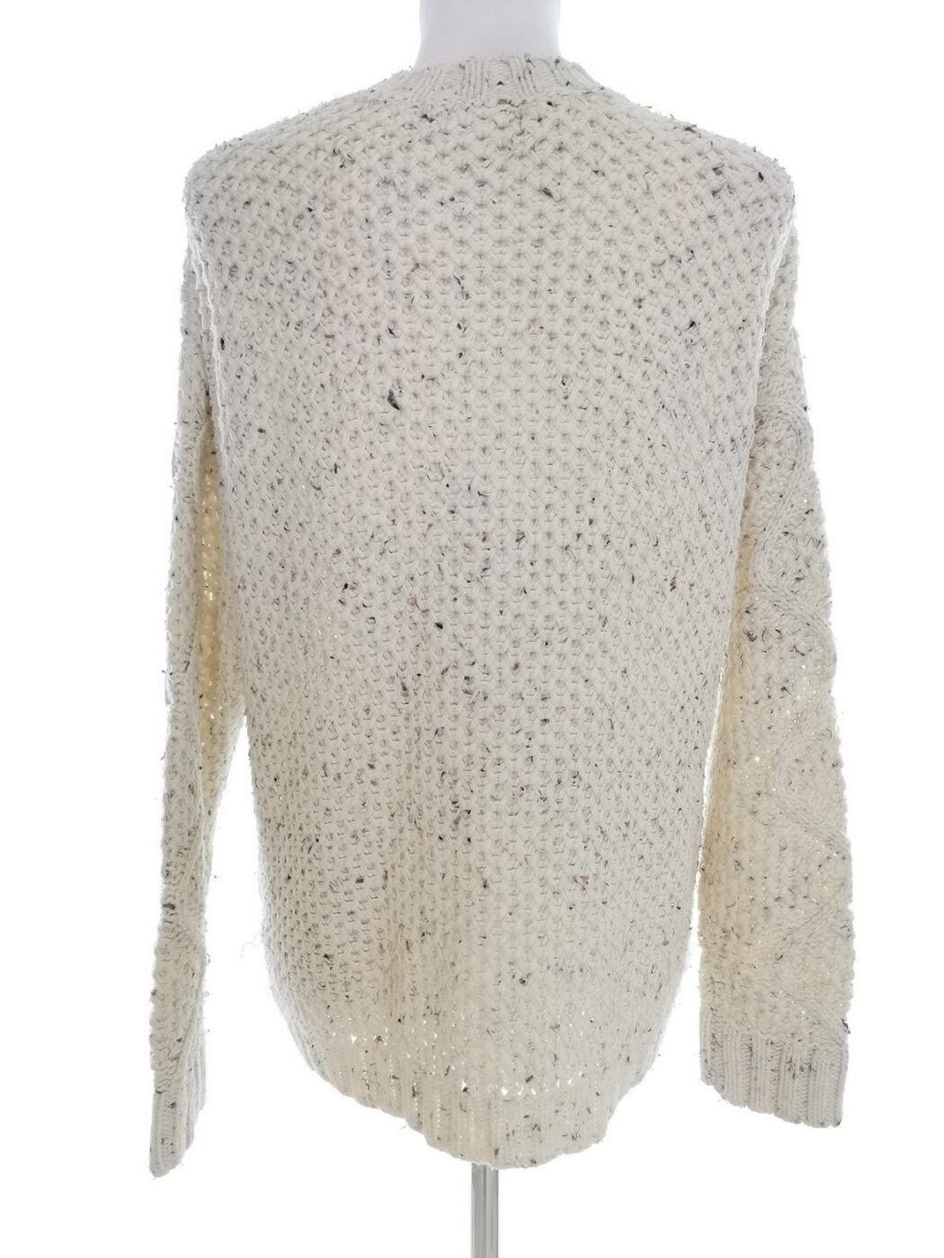 IMG_20220708_132325.jpg Vintage Rozmiar 50/52 Kolor Kremowy Crew Neck Sweter Długi rękaw Otwarta dzianina