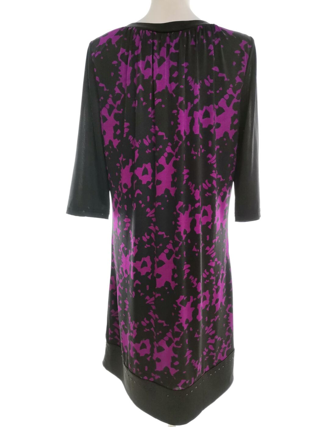 Klass Rozmiar M Kolor Czarny Keyhole Crew Neck Sukienka Sweterkowa Rękaw 3/4 Midi Klass Rozmiar M Kolor Czarny Keyhole Crew Neck Sukienka Sweterkowa Rękaw 3/4 Midi