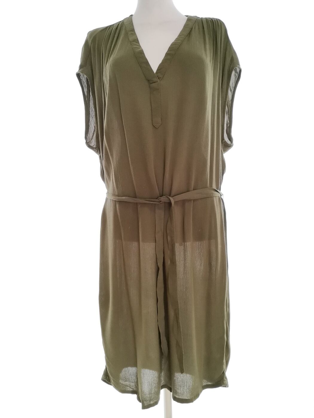 H&m Rozmiar 36 Kolor Khaki W serek Tunika Bluzka Krótki rękaw Materiał Wiskoza 100%