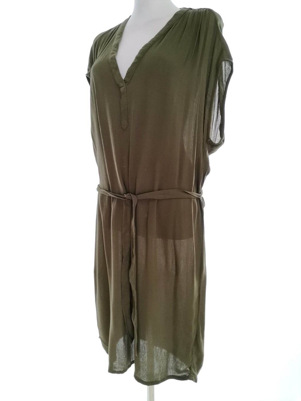 H&m Rozmiar 36 Kolor Khaki W serek Tunika Bluzka Krótki rękaw Materiał Wiskoza 100%