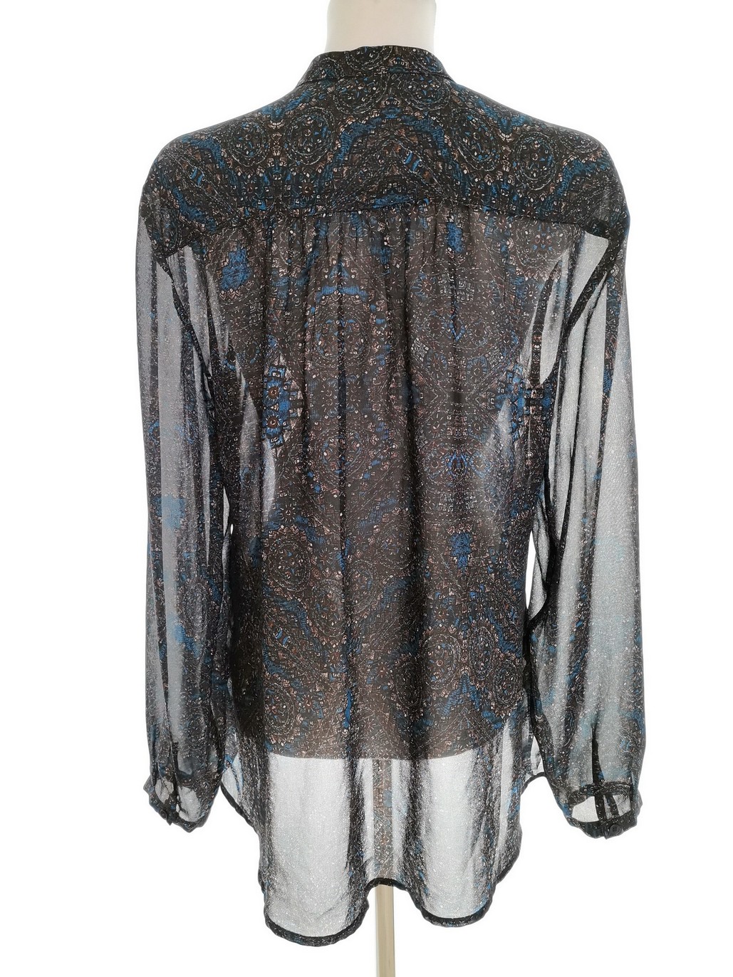IMG_20220712_122829.jpg DAYS LIKE THIS Rozmiar M Kolor Czarny Damask Paisley Split Crew Neck Bluzka Długi rękaw