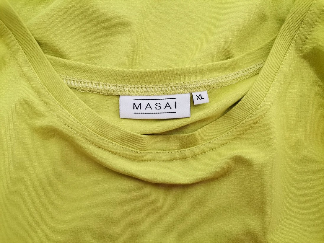 Masai Rozmiar XL Kolor Seledynowy Okrągły dekolt Tunika Bluzka Rękaw 3/4 Materiał Wiskoza