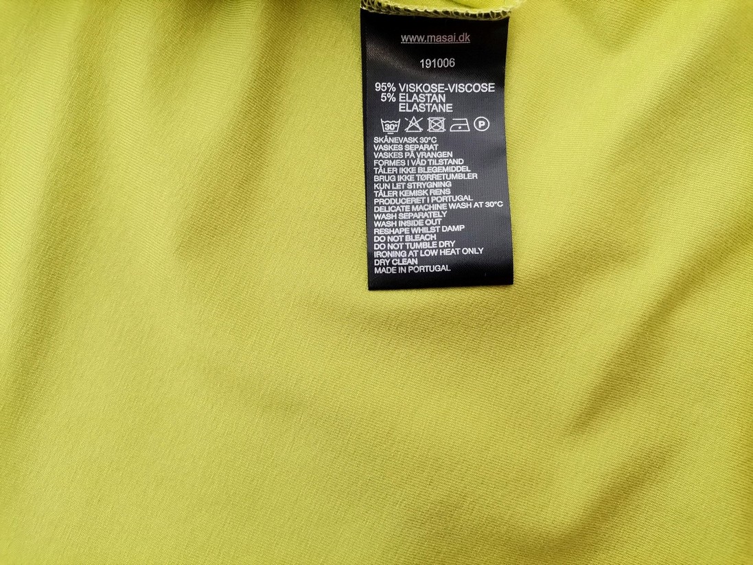 Masai Rozmiar XL Kolor Seledynowy Okrągły dekolt Tunika Bluzka Rękaw 3/4 Materiał Wiskoza