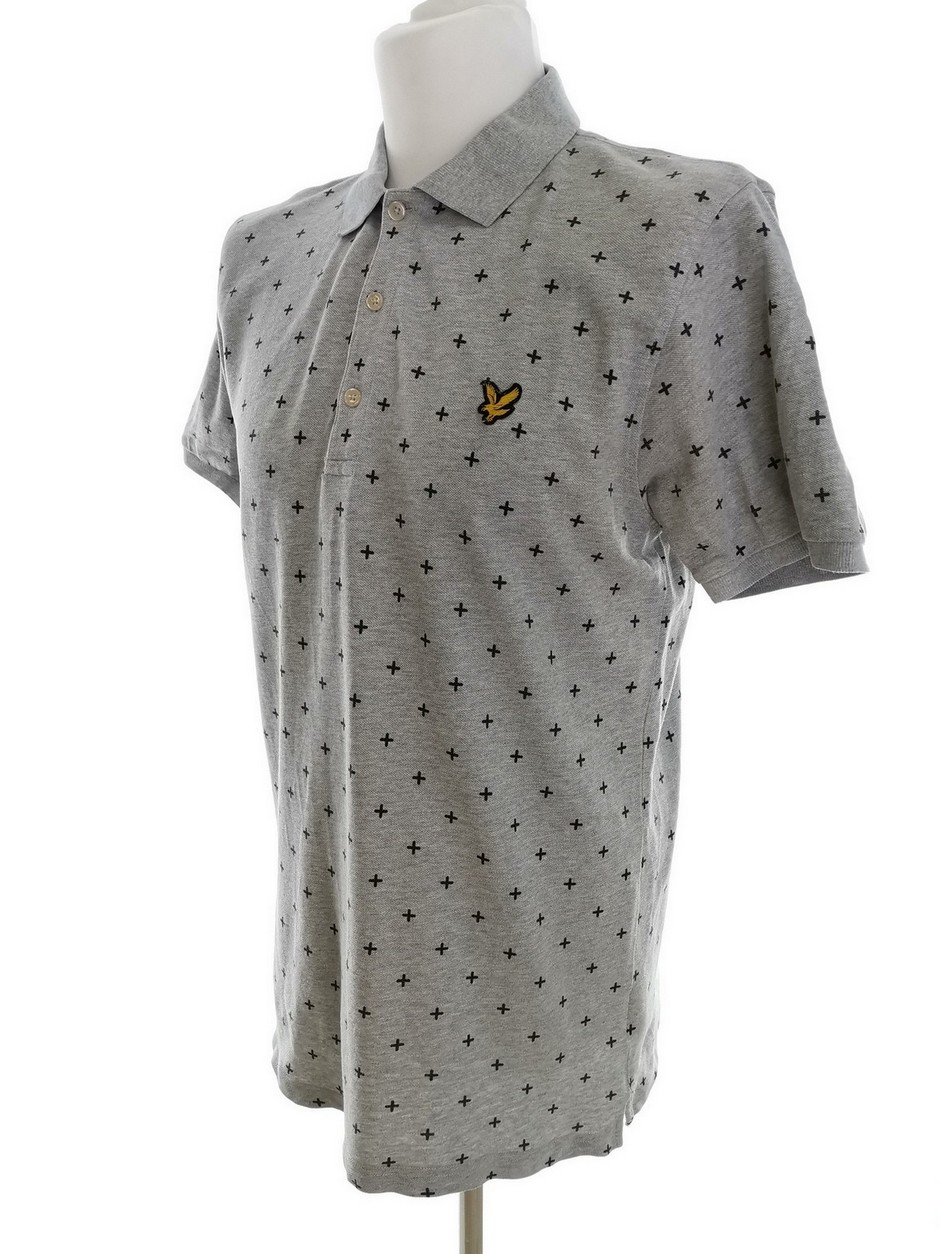IMG_20220713_114429.jpg Lyle & Scott Rozmiar L Kolor Szary Kołnierz Męska Koszula Polo Krótki rękaw Materiał Bawełna 100%