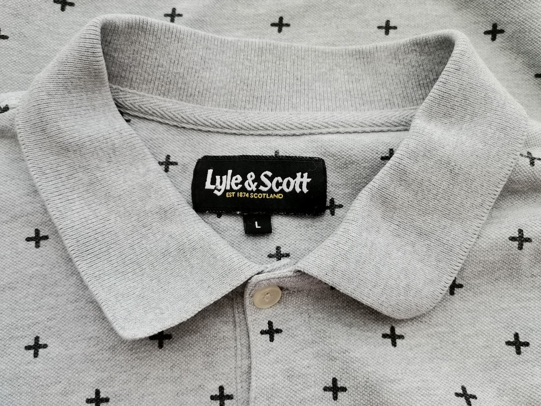 IMG_20220713_114524.jpg Lyle & Scott Rozmiar L Kolor Szary Kołnierz Męska Koszula Polo Krótki rękaw Materiał Bawełna 100%