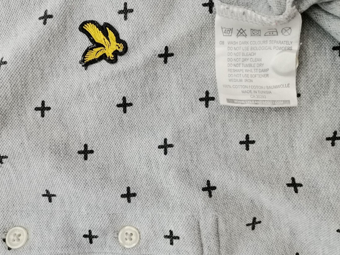 IMG_20220713_114537.jpg Lyle & Scott Rozmiar L Kolor Szary Kołnierz Męska Koszula Polo Krótki rękaw Materiał Bawełna 100%